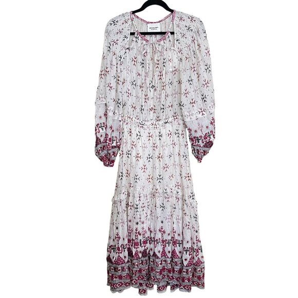 ISABEL MARANT ETOILE $890 Fratela printed cotton voile midi dress NWT Sz 34 US 2 - Picture 4 of 14